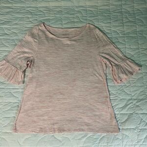 Talbots Pink Ruffled Sleeve Blouse